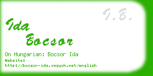 ida bocsor business card